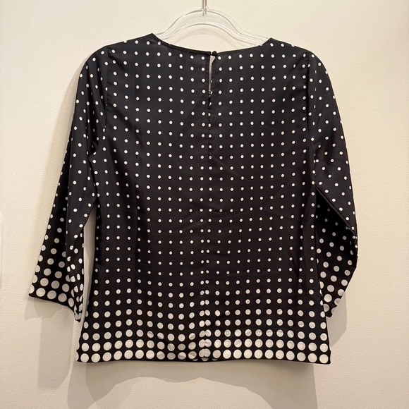 J. Crew White & Black Polka Dot Women's Blouse 3 Quarter Length Sleeve Size XS - Picture 2 of 8